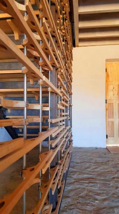 The inserted staircase at Buffelsdrift in steel and American Oak